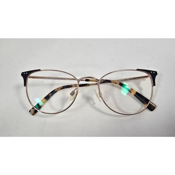 Warby Parker Ava 2405 Eyeglasses Blue Gold Cat Eye Frames Only 51-19-142 - Picture 1 of 5